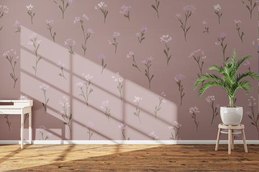 Delicate Lavender Wildflower Pattern