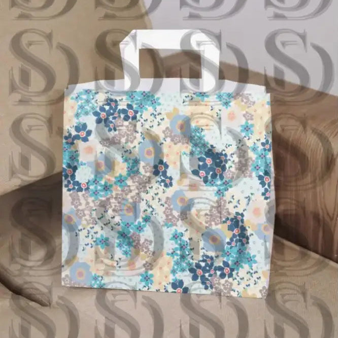 Blooming harmony floral pattern used on shopping bag