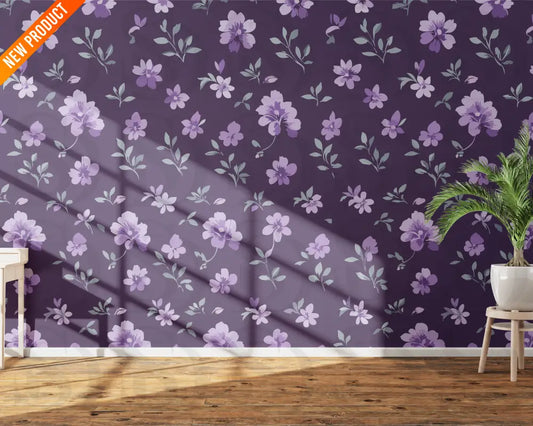 Elegant Purple Floral Pattern Digital design