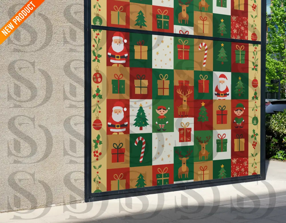 Festive Gift Grid Christmas Pattern Seamless Pattern