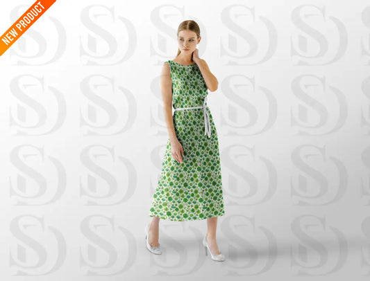 Green Botanical Floral Pattern Fabric