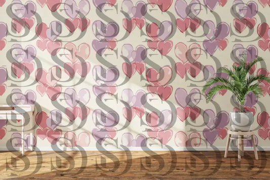 Pastel heart seamless pattern used as romantic wallpaper for Valentine themed interior decor