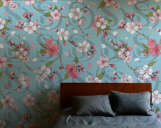 Spring Sakura Blossoms – Pastel Pink Cherry Floral Breeze Seamless Pattern Seamless Pattern