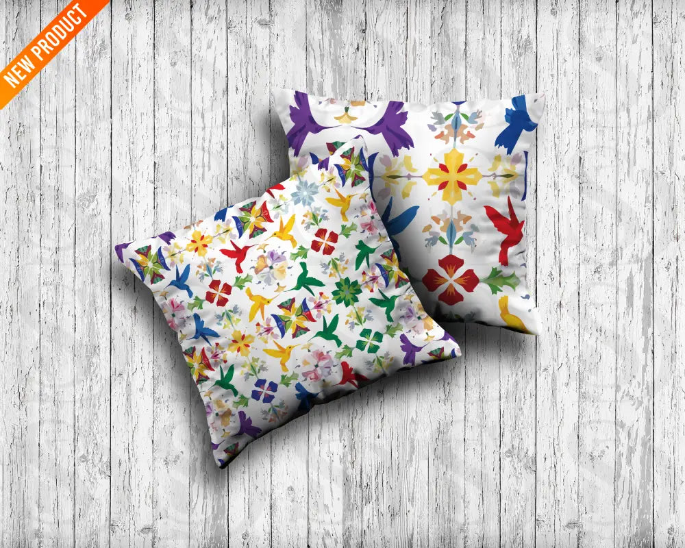 Vibrant Hummingbird Garden – Multicolor Botanical Kaleidoscope Seamless Pattern Seamless Pattern