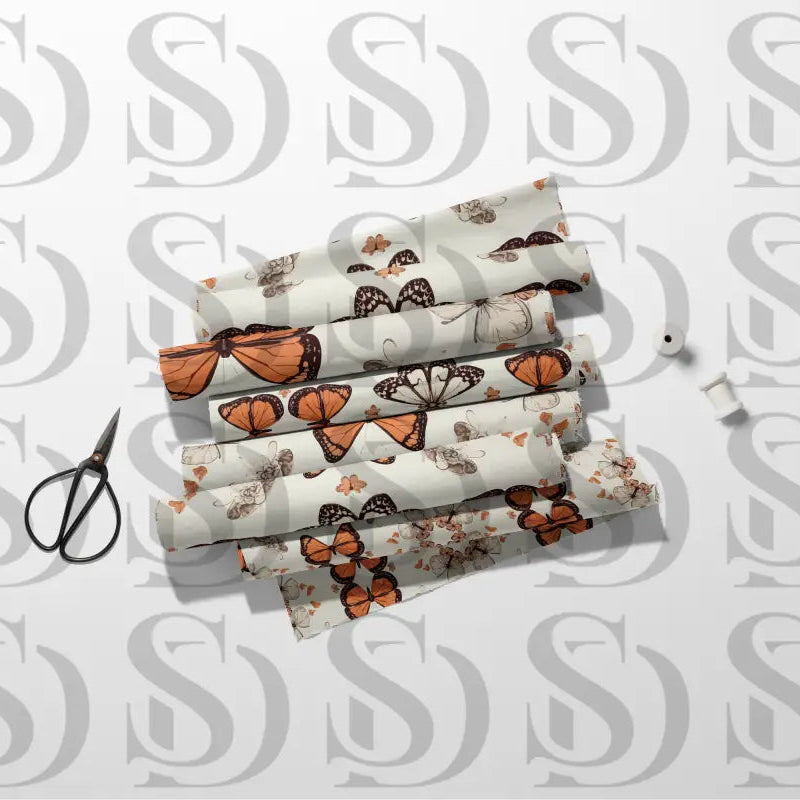 Vintage Monarch Butterfly Seamless Pattern Tile Digital Pattern