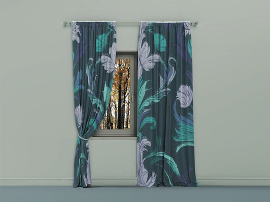 Elegant Midnight Floral Damask