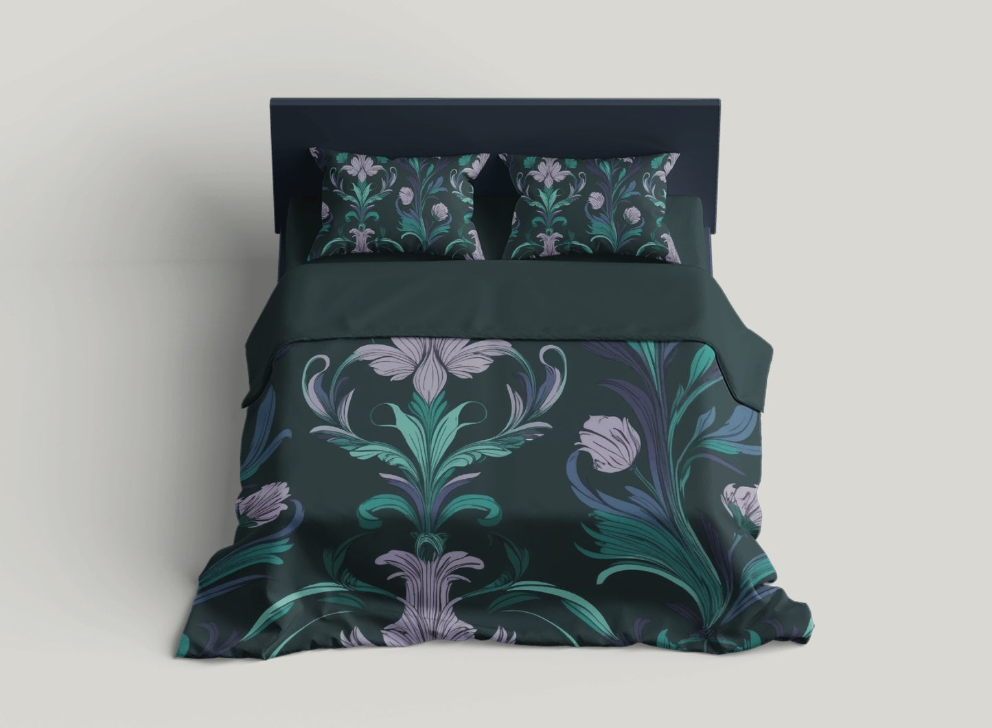Elegant Midnight Floral Damask