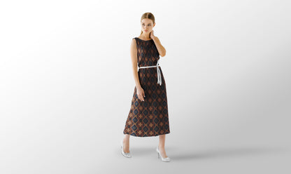 Brown Geometric Patterned Textile