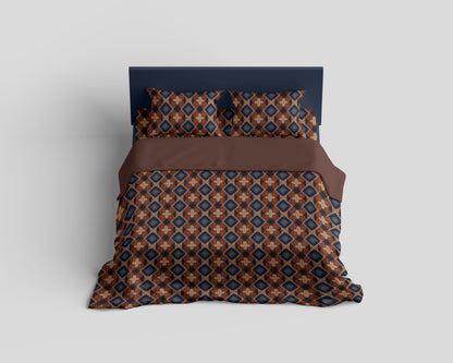Brown Geometric Patterned Textile