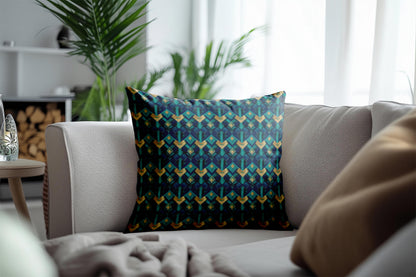 Art Deco Geometric Patterns in Blue and Gold