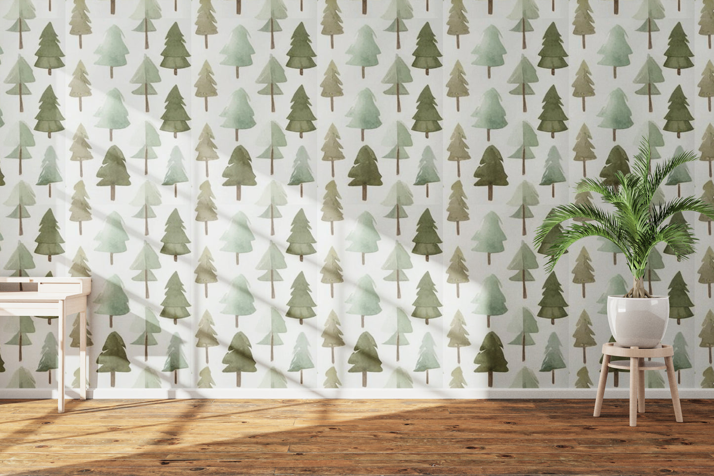 Whimsical Water color Pine Tree Pattern