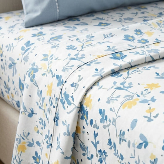 Blue and Yellow Floral Watercolor Floral