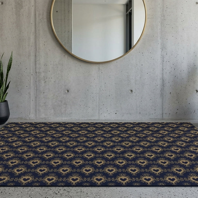 Royal Gold Heart Ornament Seamless Pattern