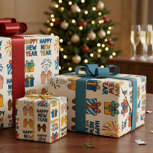 Happy New Year Hands & Gifts Pattern