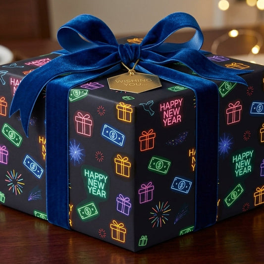 Neon Happy New Year Celebration Pattern