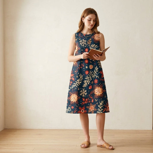 Midnight Ember Floral Pattern