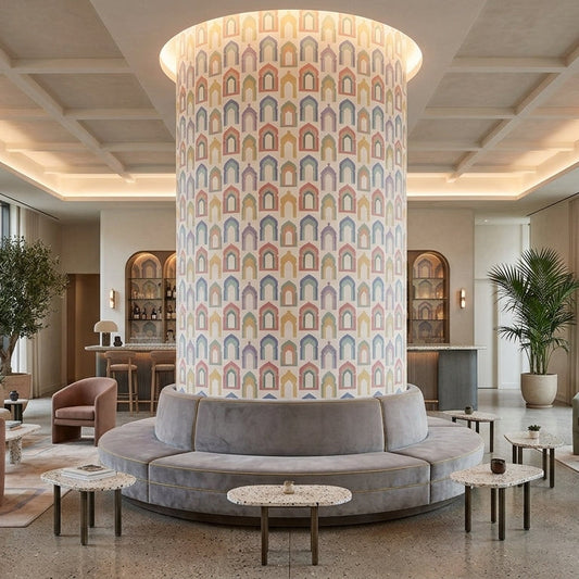 Pastel Islamic Archway Seamless Pattern