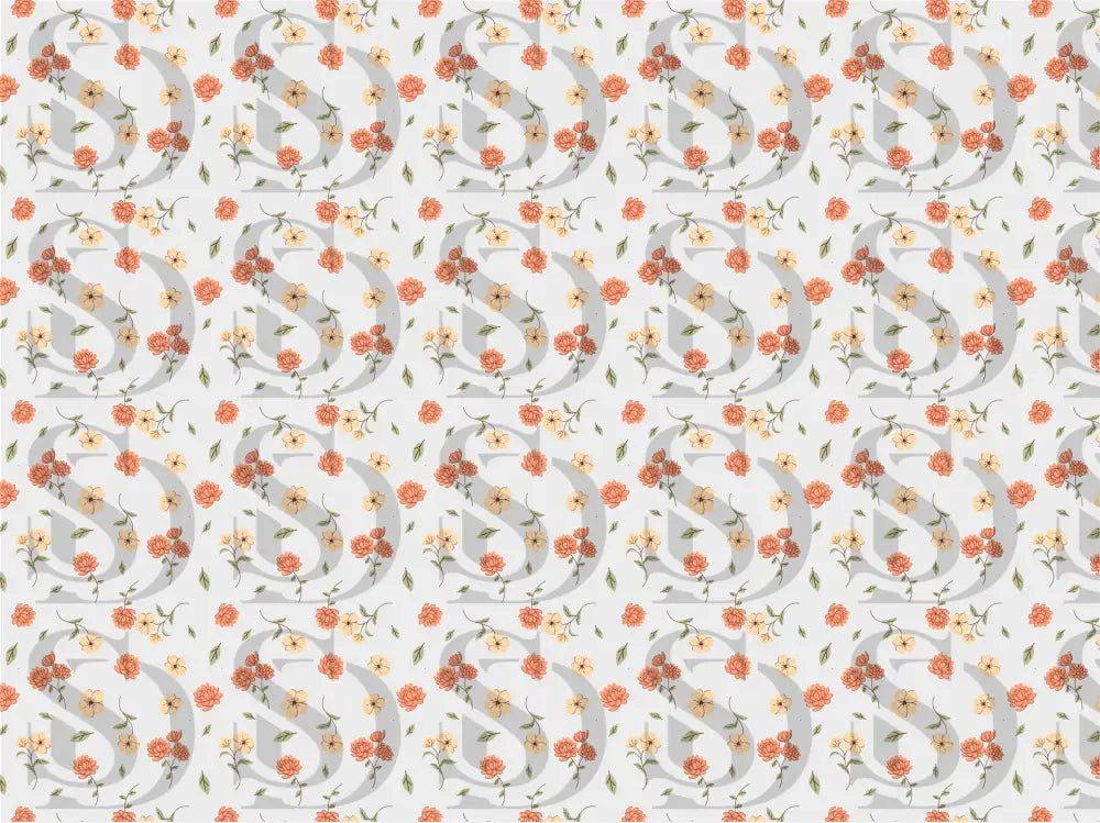 Close-up view of the peach blossom seamless floral pattern repeat