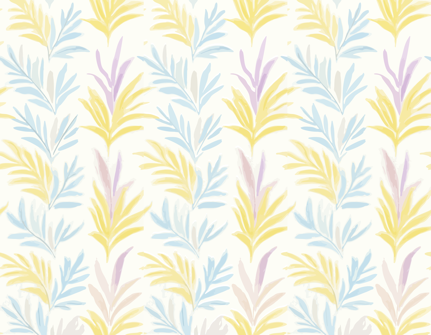 Soft Pastel Botanical Leaf Seamless Pattern Design