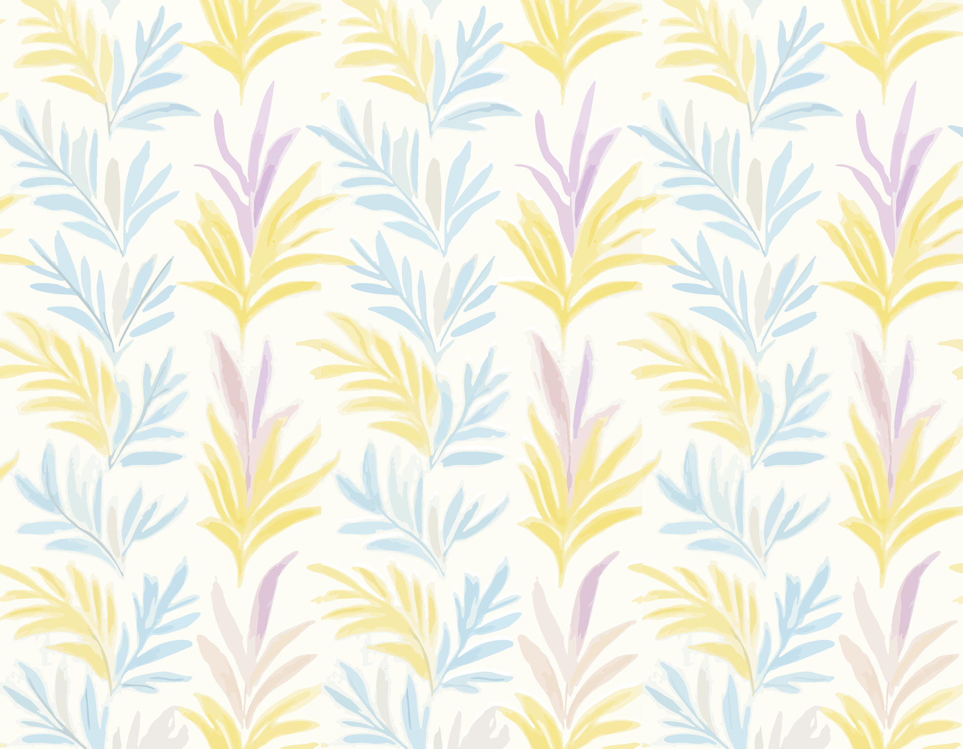 Soft Pastel Botanical Leaf Seamless Pattern Design