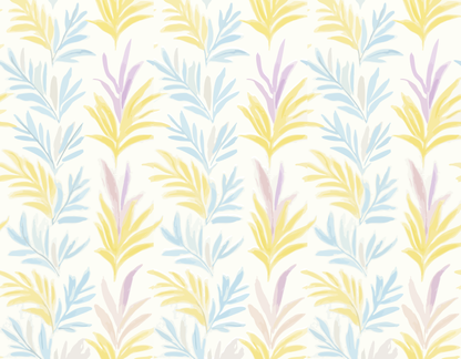 Soft Pastel Botanical Leaf Seamless Pattern Design