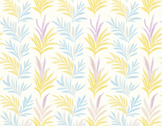 Soft Pastel Botanical Leaf Seamless Pattern Design