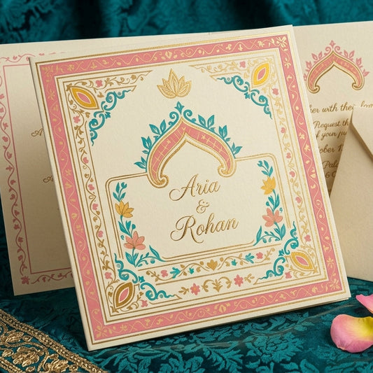 Royal Mughal Wedding Card Frame