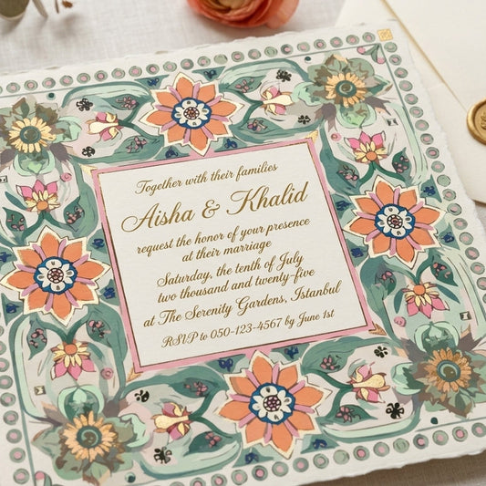 Mughal Blossom Wedding Card Frame