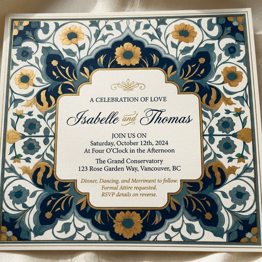 Midnight Regal Floral Wedding Frame