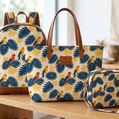 Tropical Botanical Birds – Navy & Golden Leaf Haven Seamless Pattern