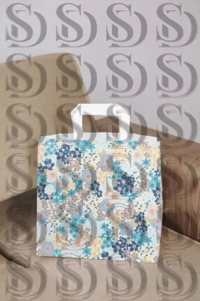 Blooming harmony floral pattern used on shopping bag