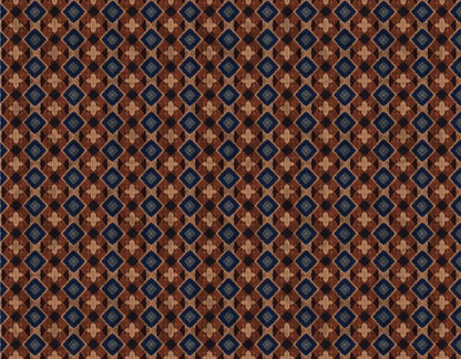 Brown Geometric Patterned Textile Digital Desing