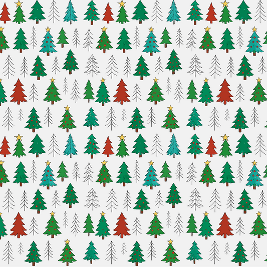 Hand-Drawn Christmas Trees Pattern