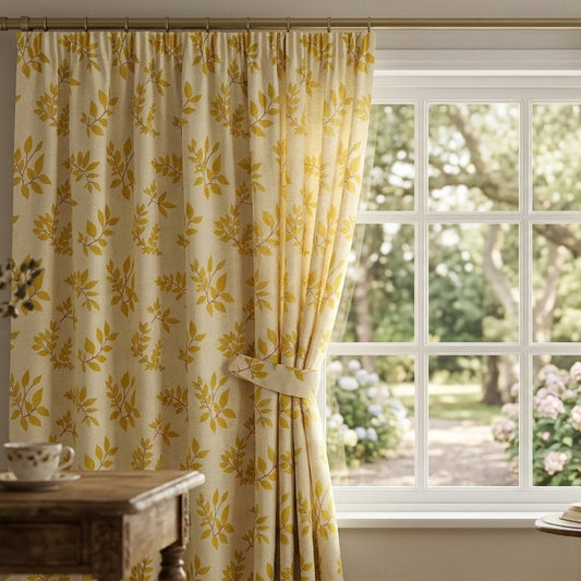 Golden Leaf Harmony Seamless Botanical Pattern