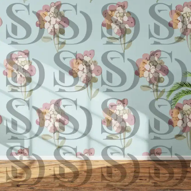 Soft floral bouquet seamless pattern displayed as elegant wall wallpaper