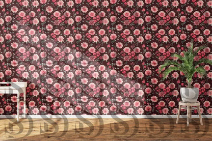 Romantic floral wallpaper pattern
