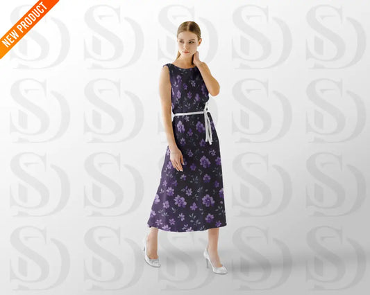 Elegant Purple Floral Pattern Digital design