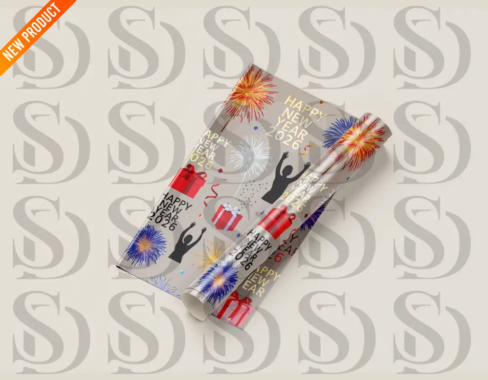 Festive Fireworks & Gifts New Year 2026 Pattern Seamless Pattern