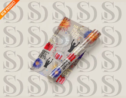 Festive Fireworks & Gifts New Year 2026 Pattern Seamless Pattern