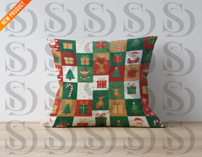 Festive Gift Grid Christmas Pattern Seamless Pattern