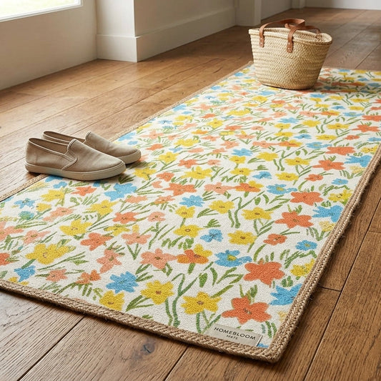 Happy Summer Floral Seamless Pattern – Colorful Botanical Fabric Design