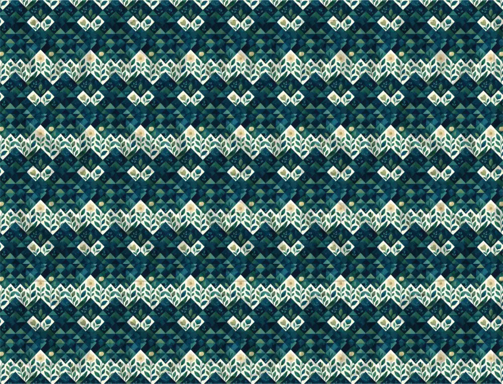 Geometric Green-Inspired Pattern Digital design