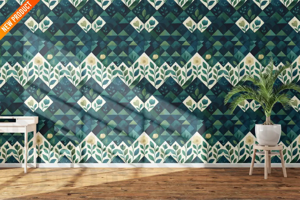 Geometric Green-Inspired Pattern Digital design