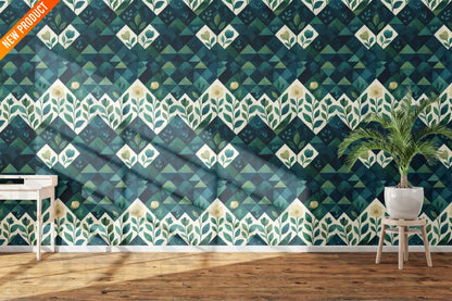 Geometric Green-Inspired Pattern Digital design