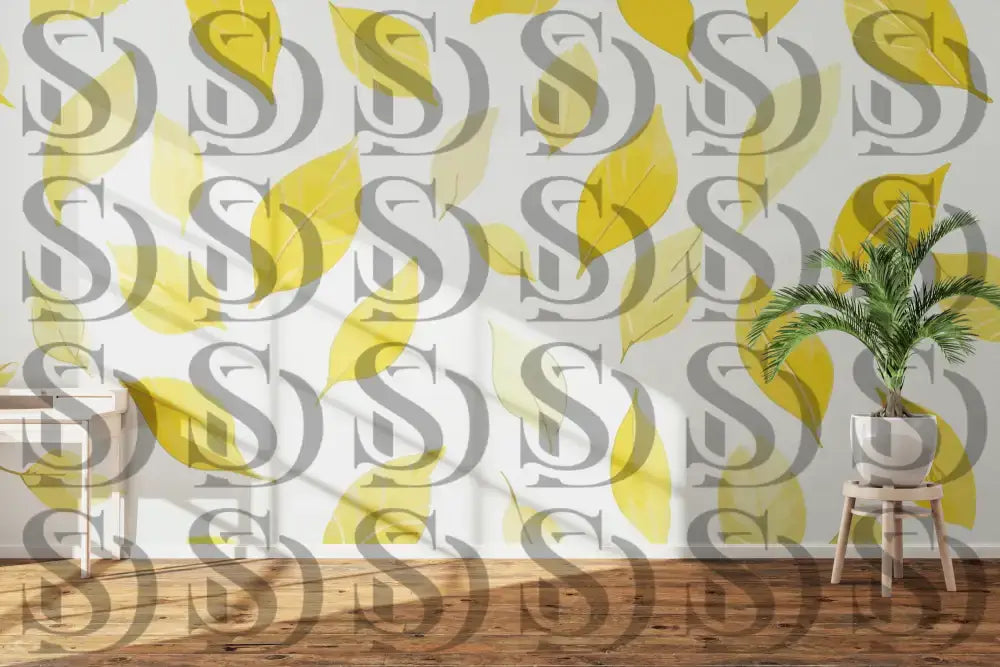 Minimal autumn leaf pattern suitable for fabric and wallpaper