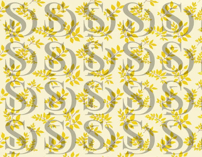 Seamless yellow leaf botanical pattern with soft natural tones
