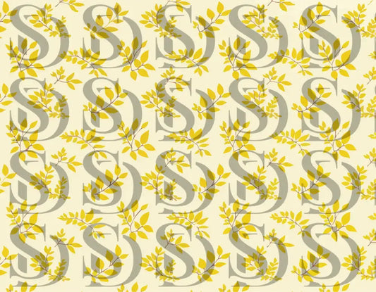 Seamless yellow leaf botanical pattern with soft natural tones