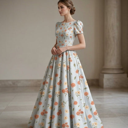 Vintage Peach Blossom Pattern