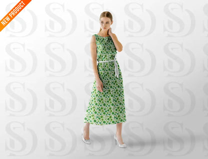 Green Botanical Floral Pattern Fabric