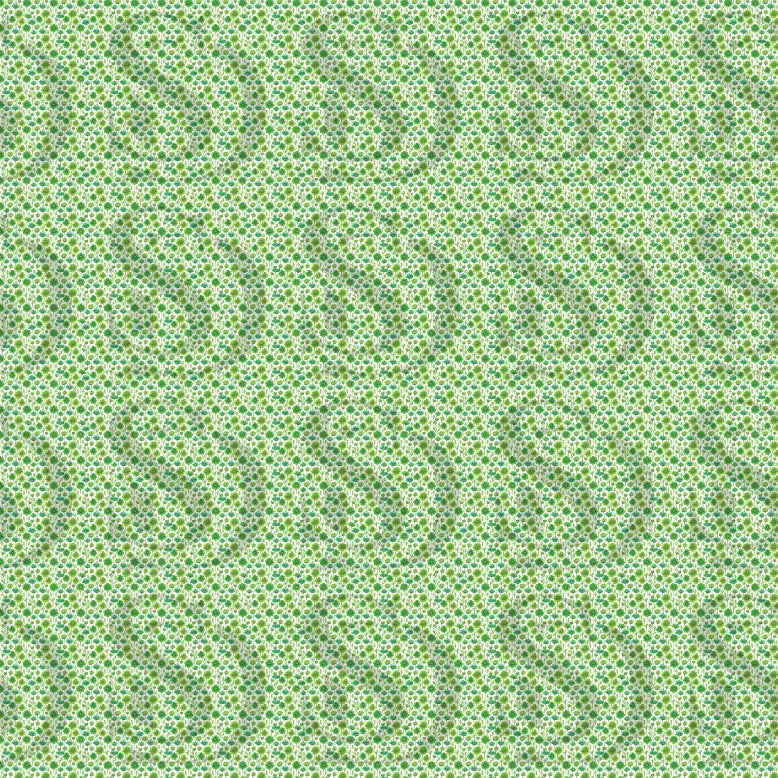 Green botanical floral seamless repeating pattern with small leaves and floral motifs